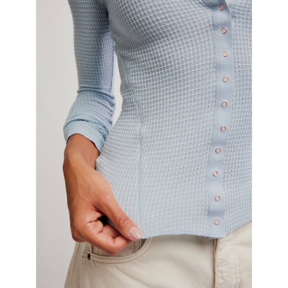 FREE PEOPLE Going Places Cardi / Pearl Blue - Picture 4 of 6